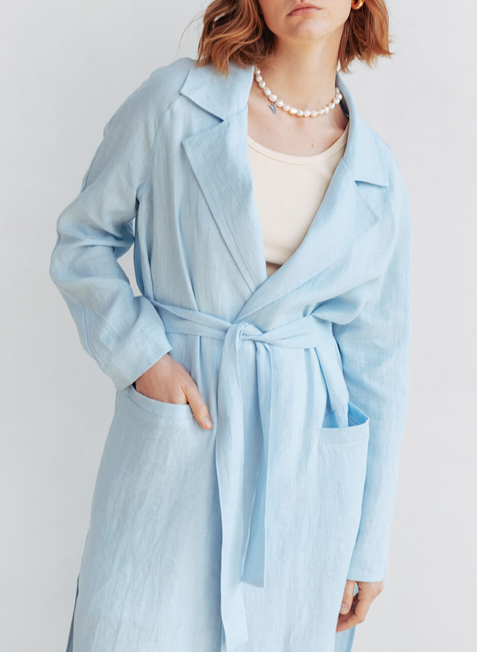 698 (2) Лляна накидка з кишенями BALCONY GARMENT (BLCGR_BLCN_698) - фото 4