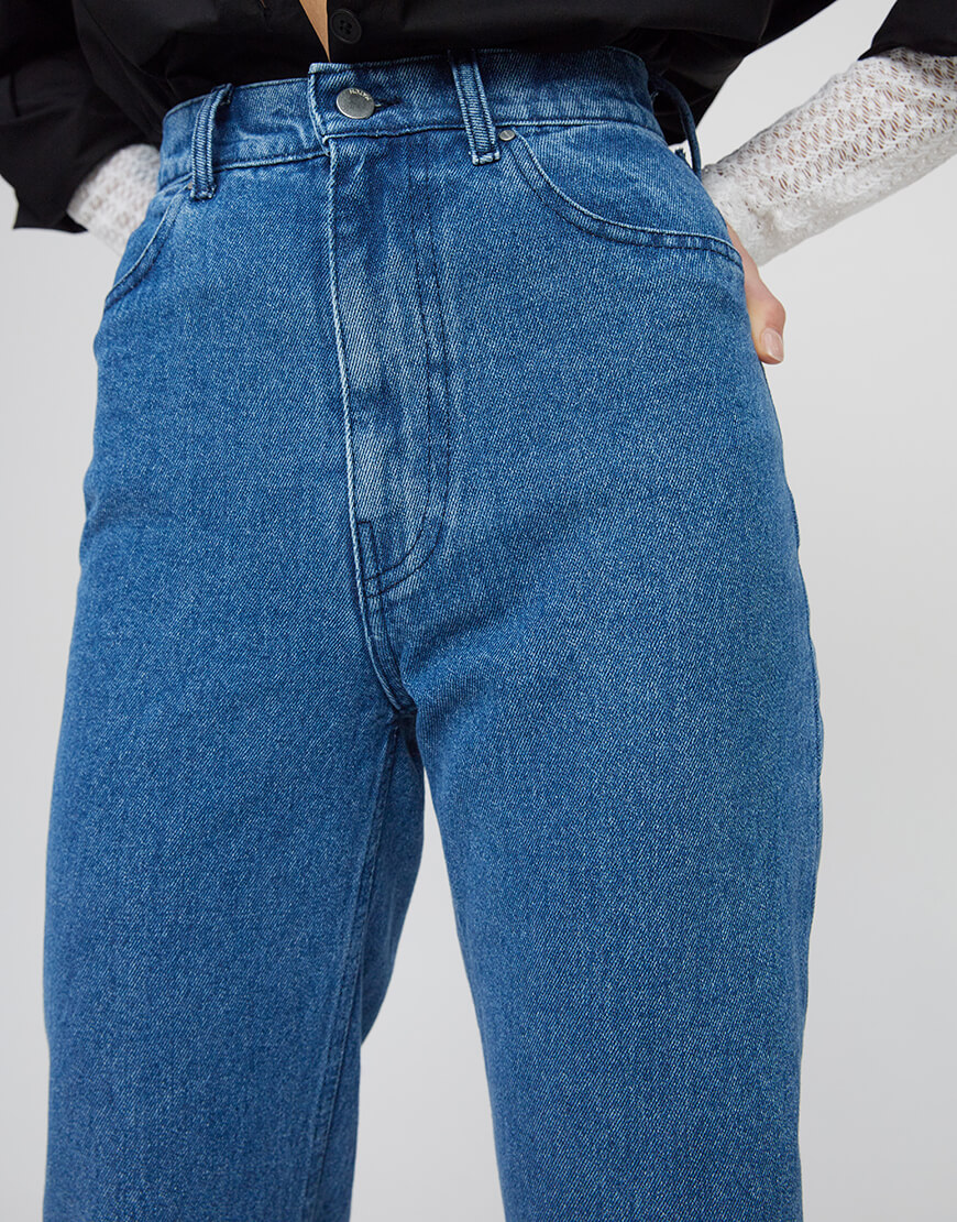 IMG_7775 Джинси прямі сині з розрізами MATCH DENIM (WNDM_sp21-jnswr-darkblue) - фото 5