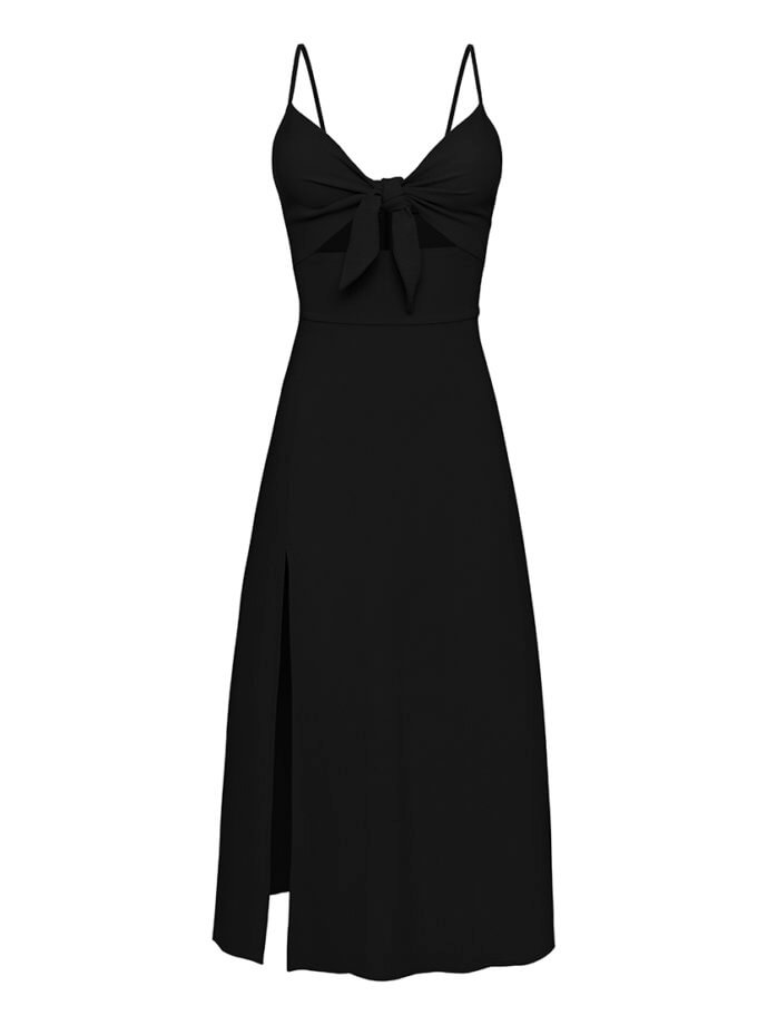 Бавовняна сукня міді на бретелях MAGNETIC (MGN_1724BK)