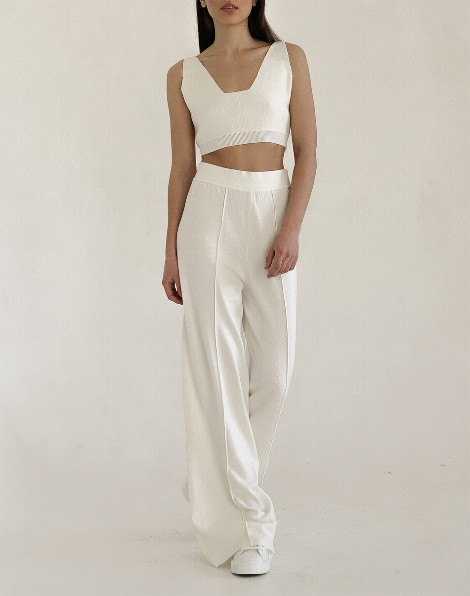 3 Вкорочений топ із трикотажу FIORE BIANCO (FRBC_FBKtop-fl-milk) - фото 3