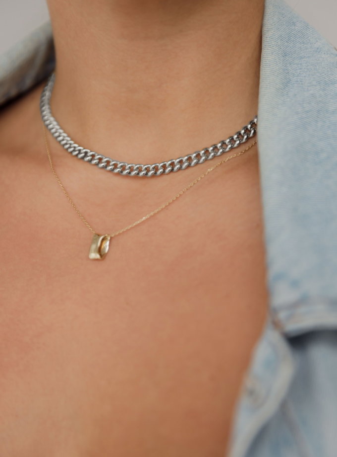 Срібне кольє Mix Collection RIMMART JEWELRY (RAJ_NRA-003)