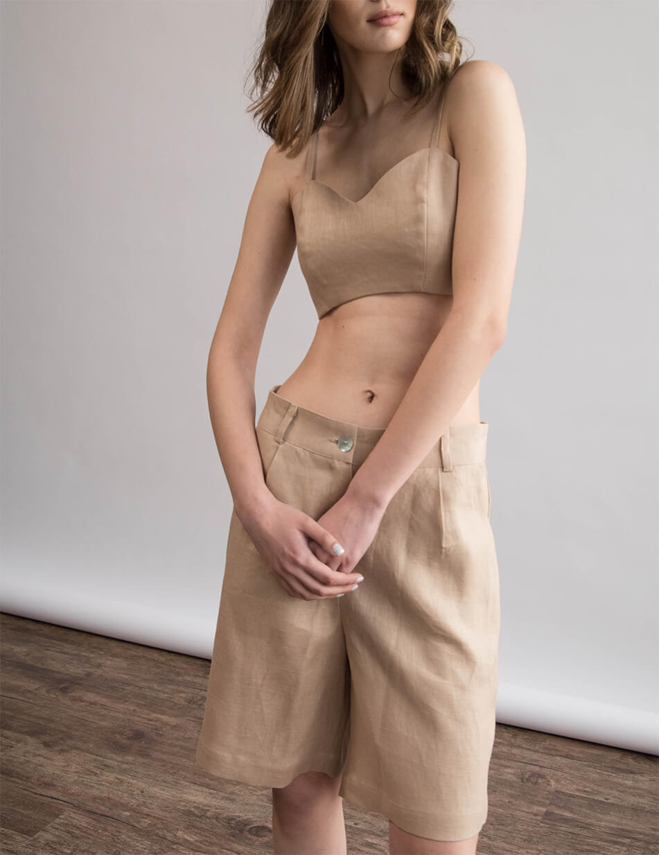 107 Лляні шорти ZHARKO (ZHRK_zk000201-beige) - фото 4