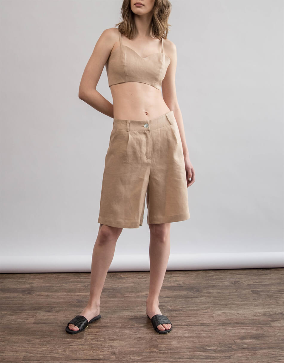 108 Лляні шорти ZHARKO (ZHRK_zk000201-beige) - фото 5