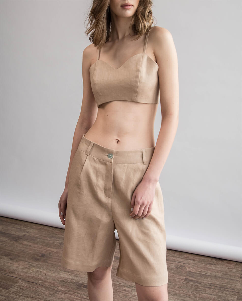 110 Лляні шорти ZHARKO (ZHRK_zk000201-beige) - фото 6