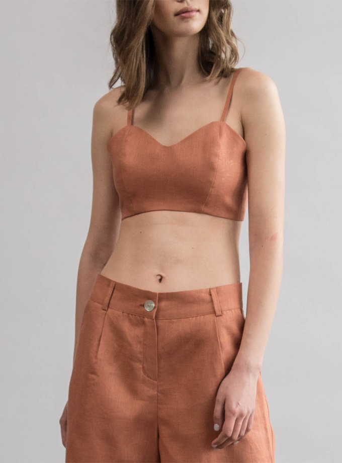 Лляні шорти ZHARKO (ZHRK_zk000201-bronze) - фото 6