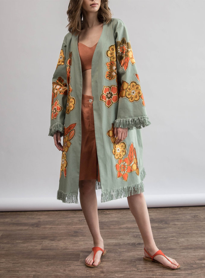 Бавовняне кімоно з вишитими квітами ZHARKO (ZHRK_zkss210003) - фото 17