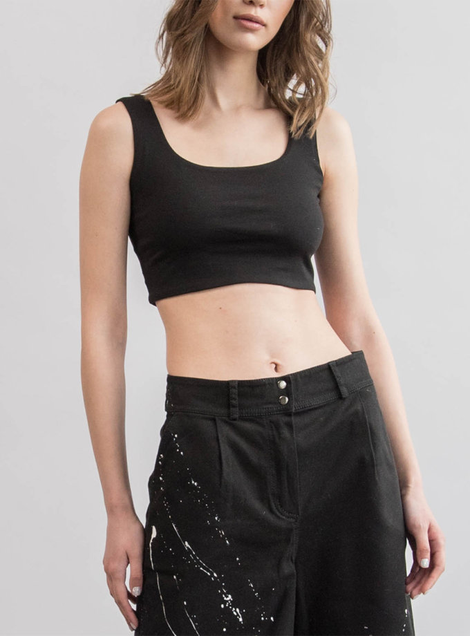 Укорочений топ з бавовни ZHARKO (ZHRK_zbasic0001top-black)