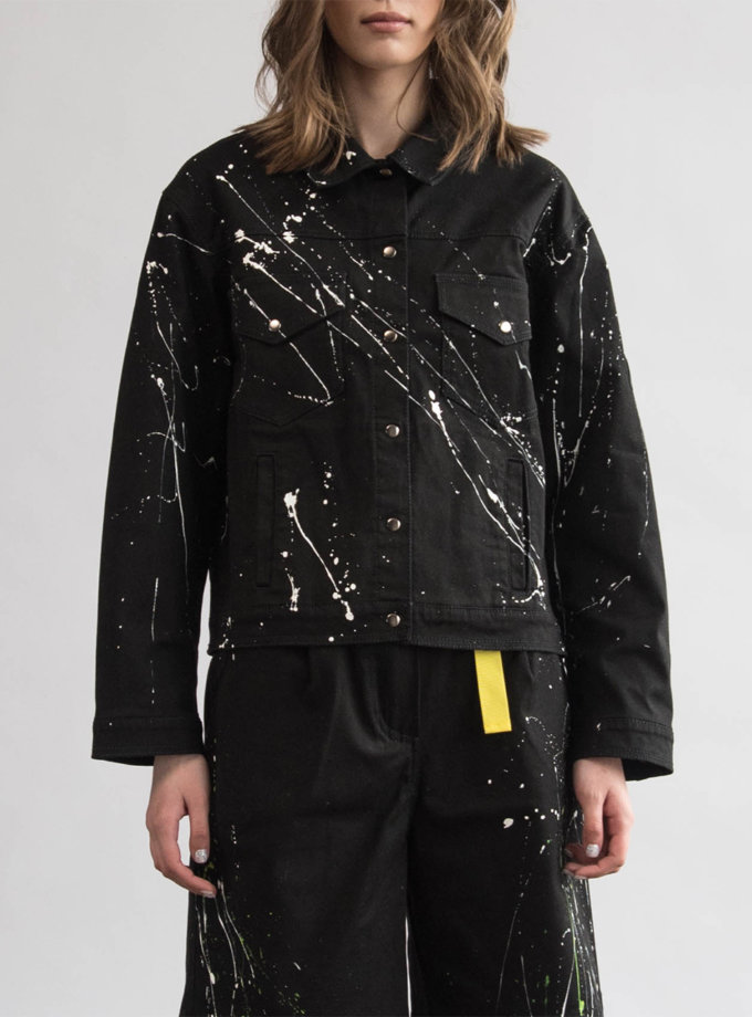 Бавовняна куртка з ручним розписом ZHARKO (ZHRK_zkss210008-black) - фото 15