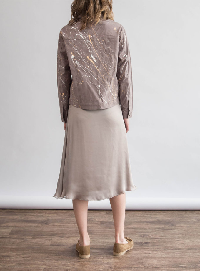 Бавовняна куртка з ручним розписом ZHARKO (ZHRK_zkss210008-beige)