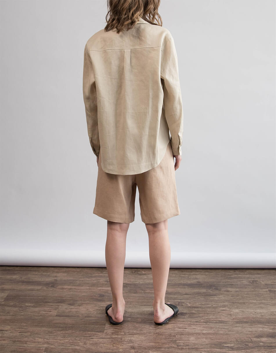 88 Лляна сорочка oversize ZHARKO (ZHRK_zbasic0001wgb-beige) - фото 2