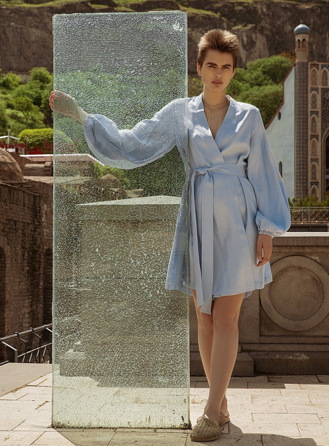 Лляна сукня міні на запах WONDER (WNDR_ss21_lbl_12) - фото 11