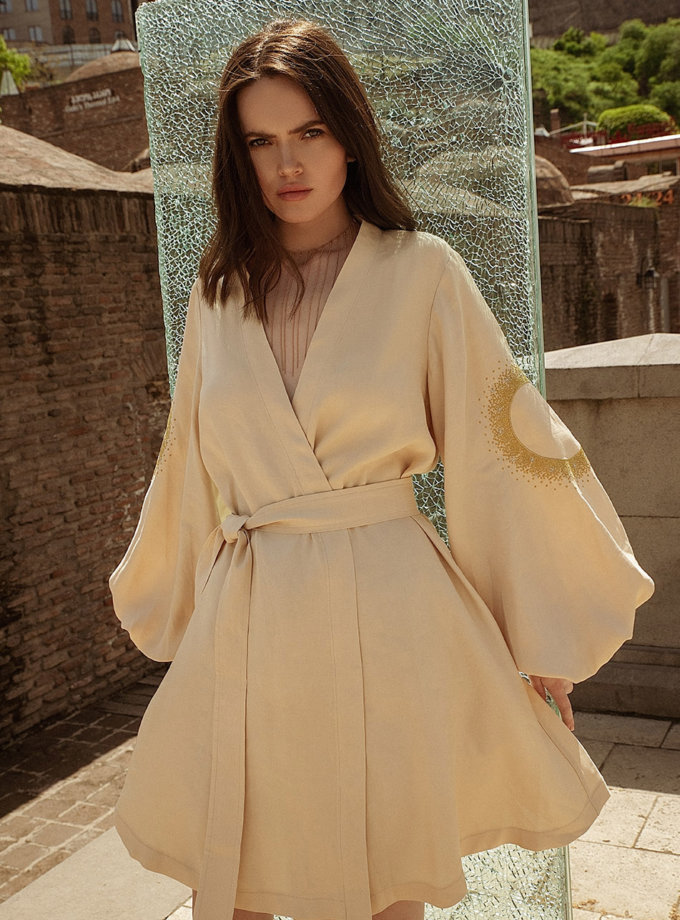 Лляна сукня міні на запах WONDER (WNDR_ss21_lml_12-KAPSULA) - фото 11