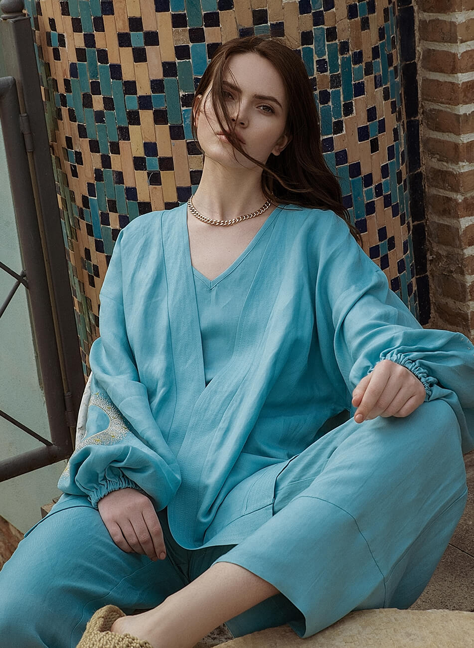 DSC_5252-Edit Коротке кімоно з льону WONDER (WNDR_ss21_lbi_01) - фото 2