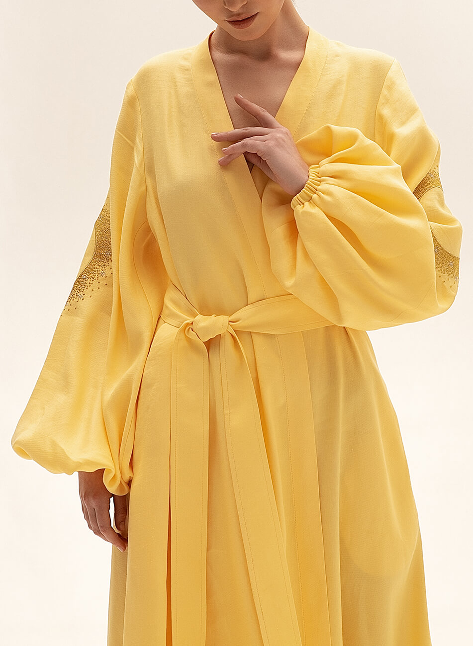 DSC_8460-Edit Лляна сукня максі на запах WONDER (WNDR_ss21_lye_11-KAPSULA) - фото 3