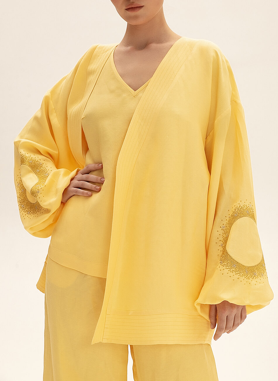 DSC_8723-Edit Коротке кімоно з льону WONDER (WNDR_ss21_lye_01) - фото 2