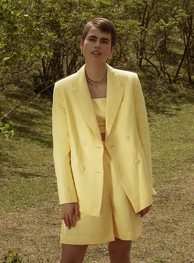 Двобортний жакет із льону WONDER (WNDR_ss21_lye_05) - фото 13