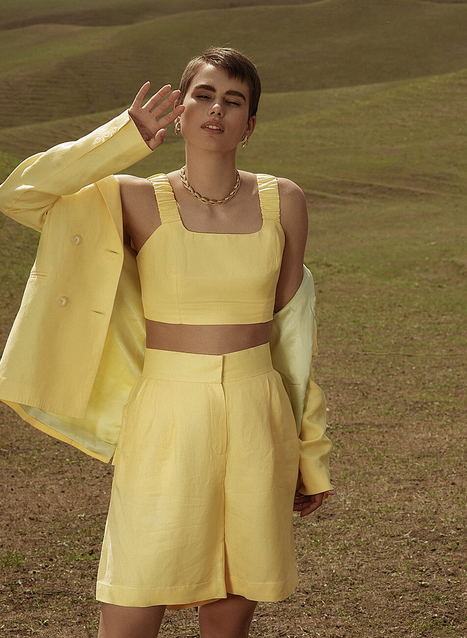 DSC_9097-Edit Укорочений топ із льону WONDER (WNDR_ss21_lye_13-KAPSULA) - фото 2