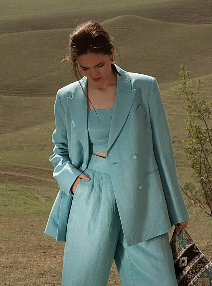 Двобортний жакет із льону WONDER (WNDR_ss21_lbi_05-KAPSULA) - фото 11