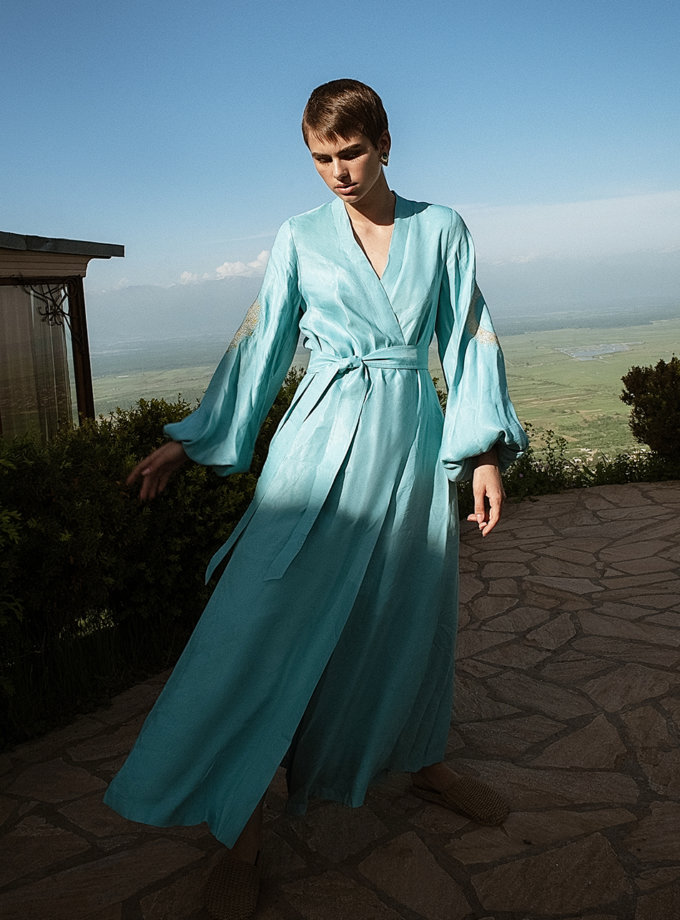 Лляна сукня максі на запах WONDER (WNDR_ss21_lbi_11-KAPSULA) - фото 13