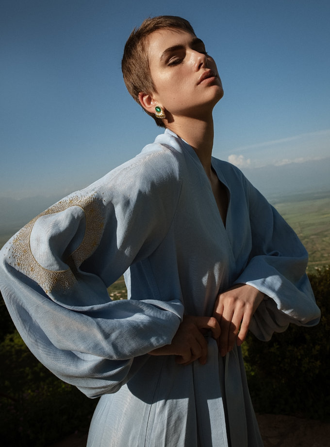 Лляна сукня максі на запах WONDER (WNDR_ss21_lbl_11-KAPSULA) - фото 9