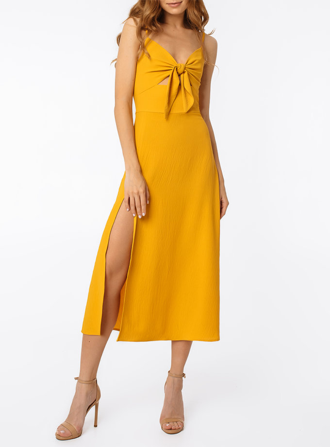 Бавовняна сукня міді на бретелях MAGNETIC (MGN_1724YL)