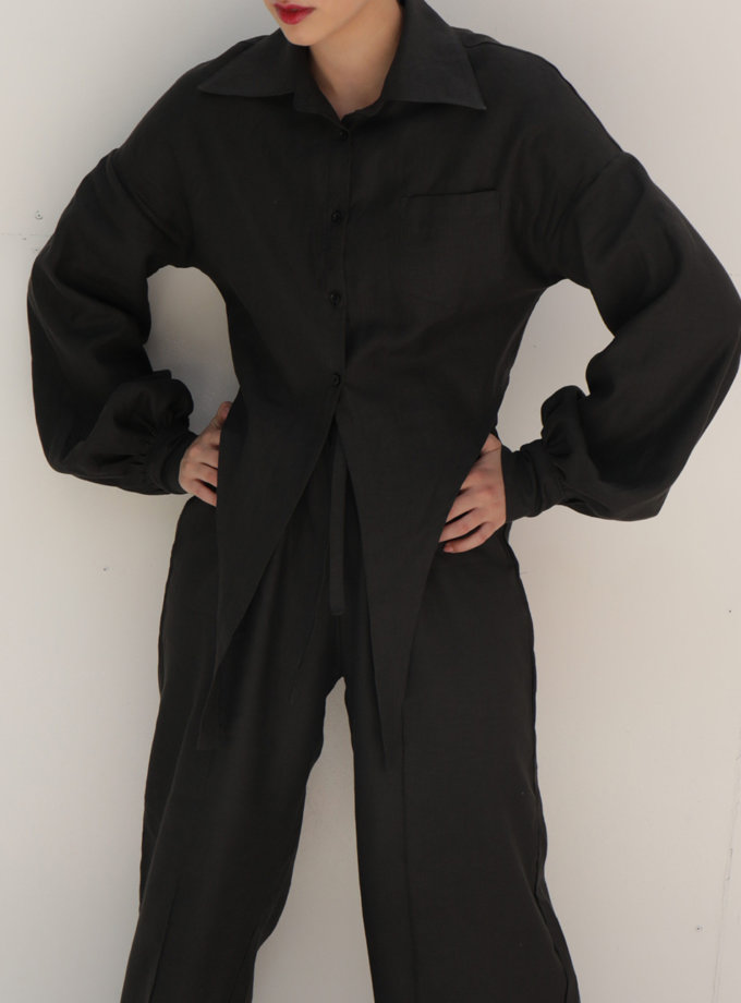 Укорочена сорочка з льону IRARO (IRRO_IR_SM21_SD_001) - фото 5