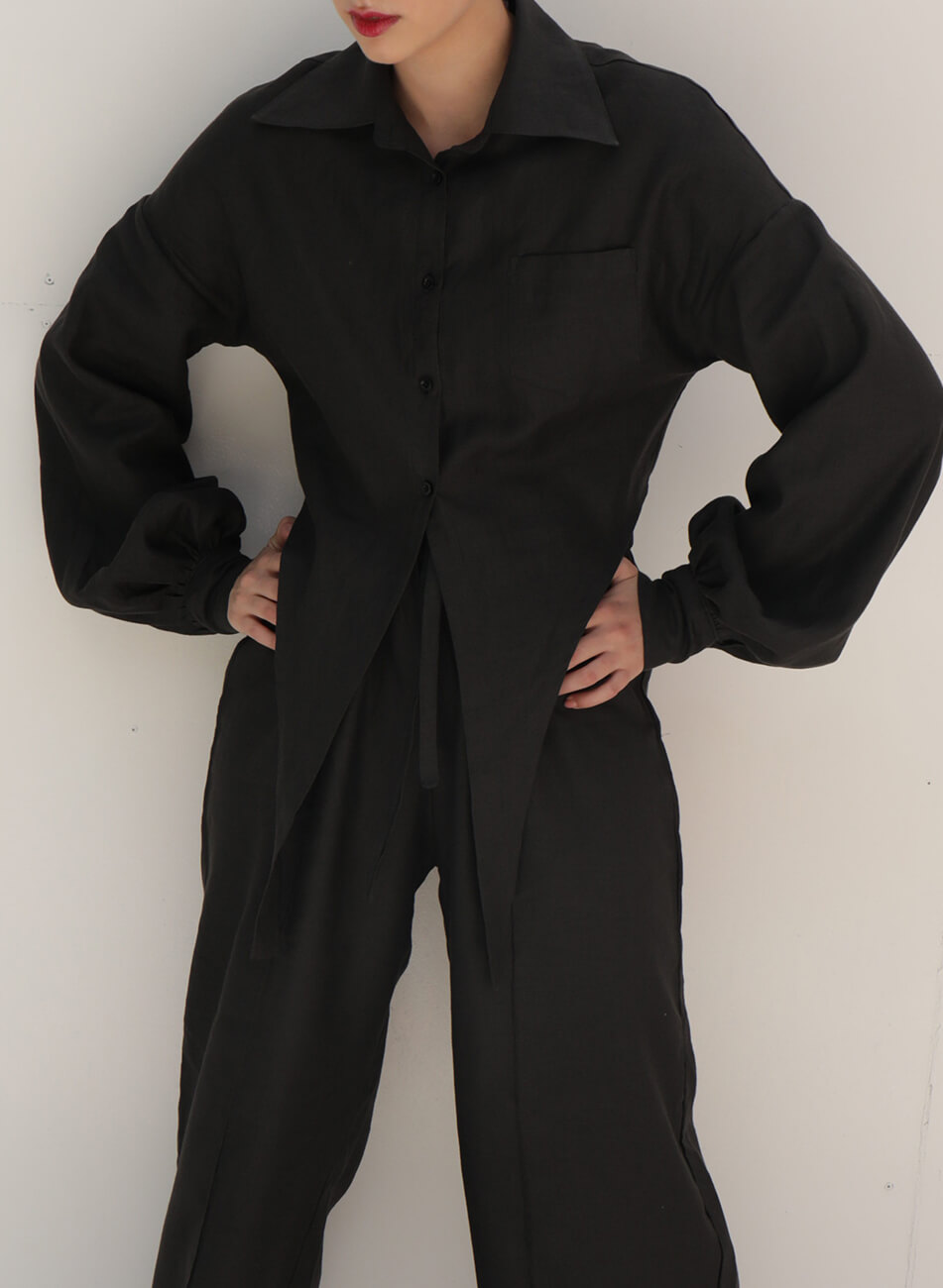 IR_SM21_SD_001 (2) Укорочена сорочка з льону IRARO (IRRO_IR_SM21_SD_001)