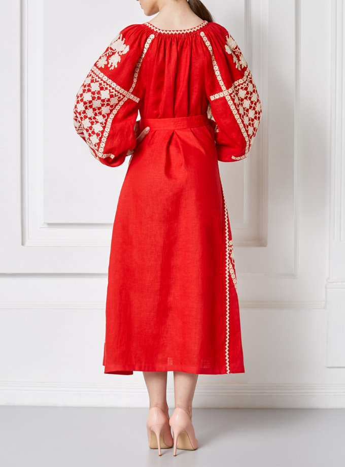 Льняна сукня міді Золото FOBERINI (FOBERI_SS20097)