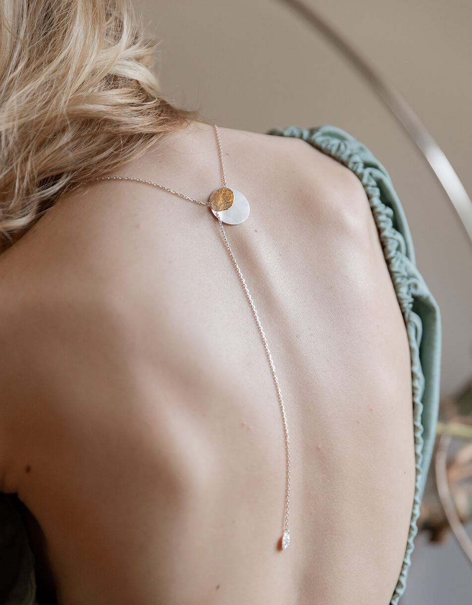 galstuk-1 Срібне кольє - краватка Схід сонця LOGVIN JEWELRY (LGV_kole-galstuk_sunrise) - фото 2