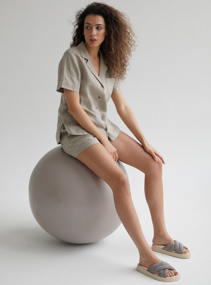 Лляний костюм з шортами ETAPE (ETP_EW suit-linen-olive) - фото 13