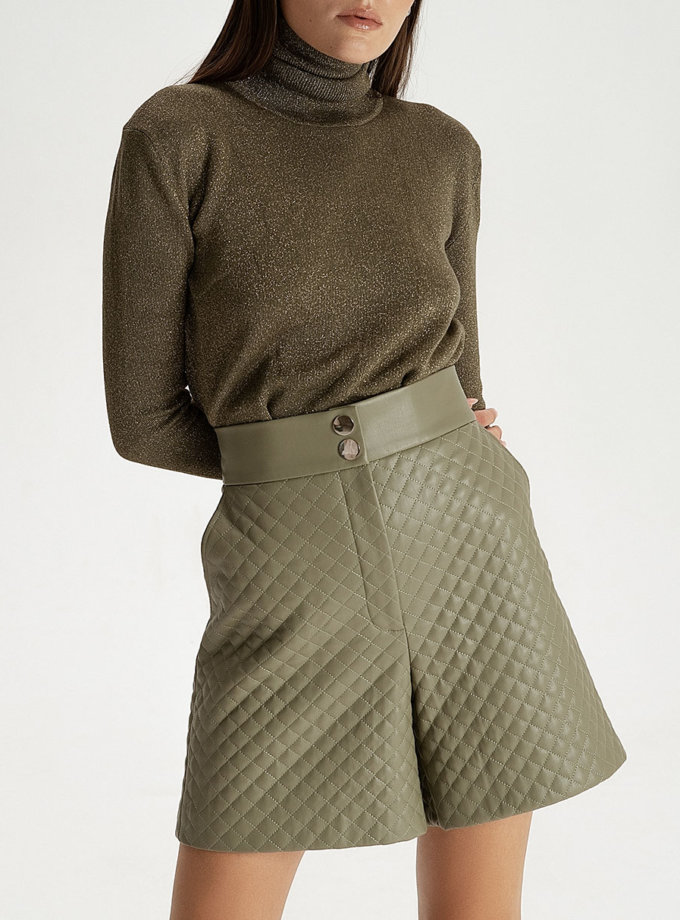 Стьобані шорти з еко-шкіри pistachio WONDER (WNDR_fw21_elf_05) - фото 7