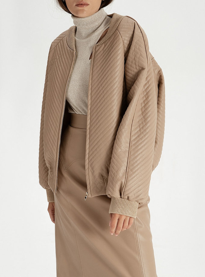 Бомбер з еко-шкіри beige WONDER (WNDR_fw21_elb_01) - фото 13