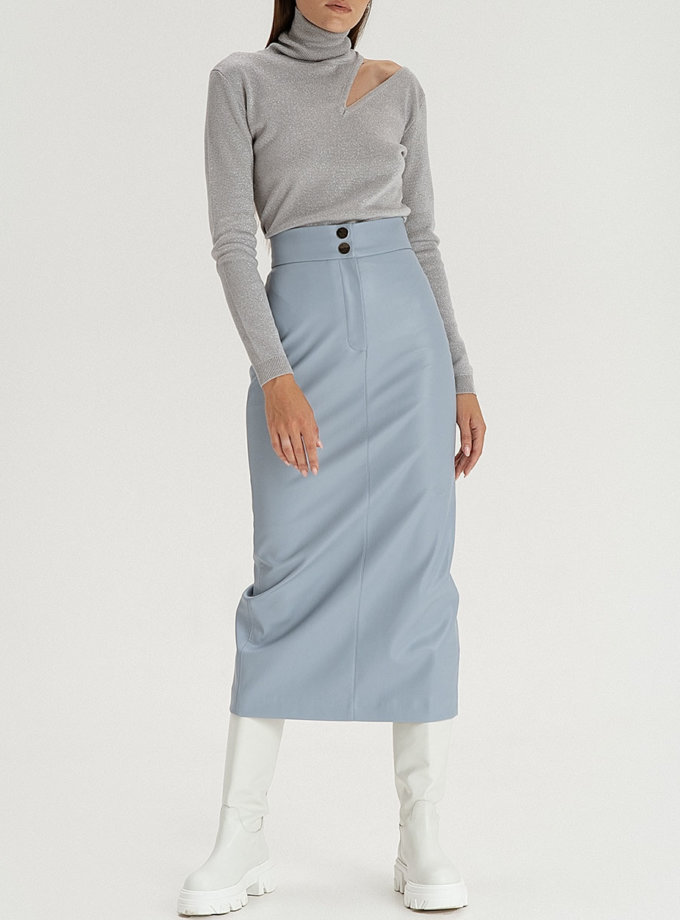 Спідниця з еко-шкіри grey-blue WONDER (WNDR_fw21_elbl_03) - фото 9