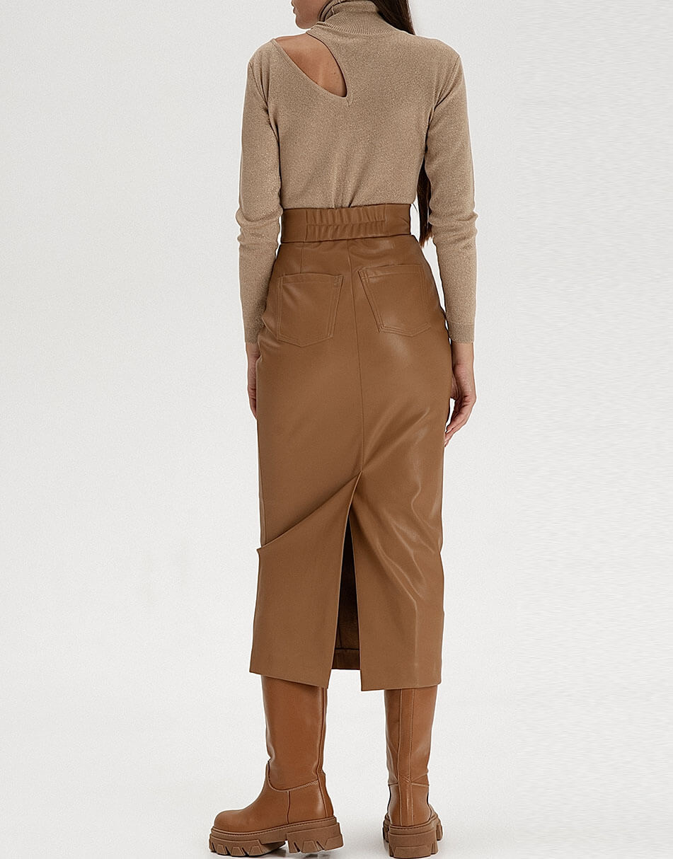 DSC_9900-2-Edit Спідниця з еко-шкіри tobacco WONDER (WNDR_fw21_elt_03) - фото 2