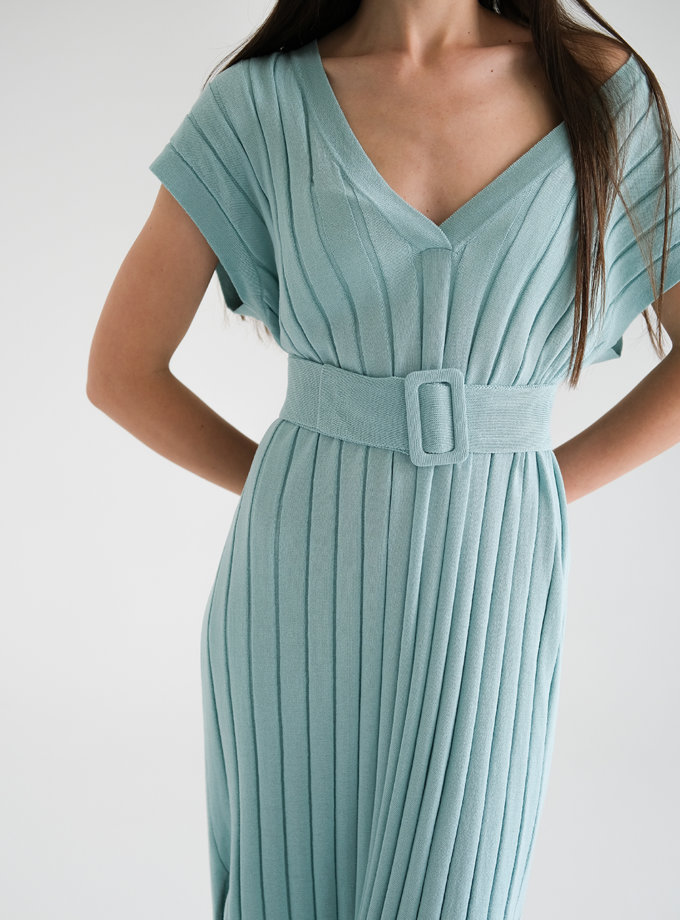 Бавовняна сукня з фактурним в'язанням FIORE BIANCO (FRBC_Fbkndress_mint)