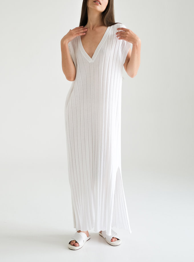 Бавовняна сукня з фактурним в'язанням FIORE BIANCO (FRBC_Fbkndress_wt) - фото 17