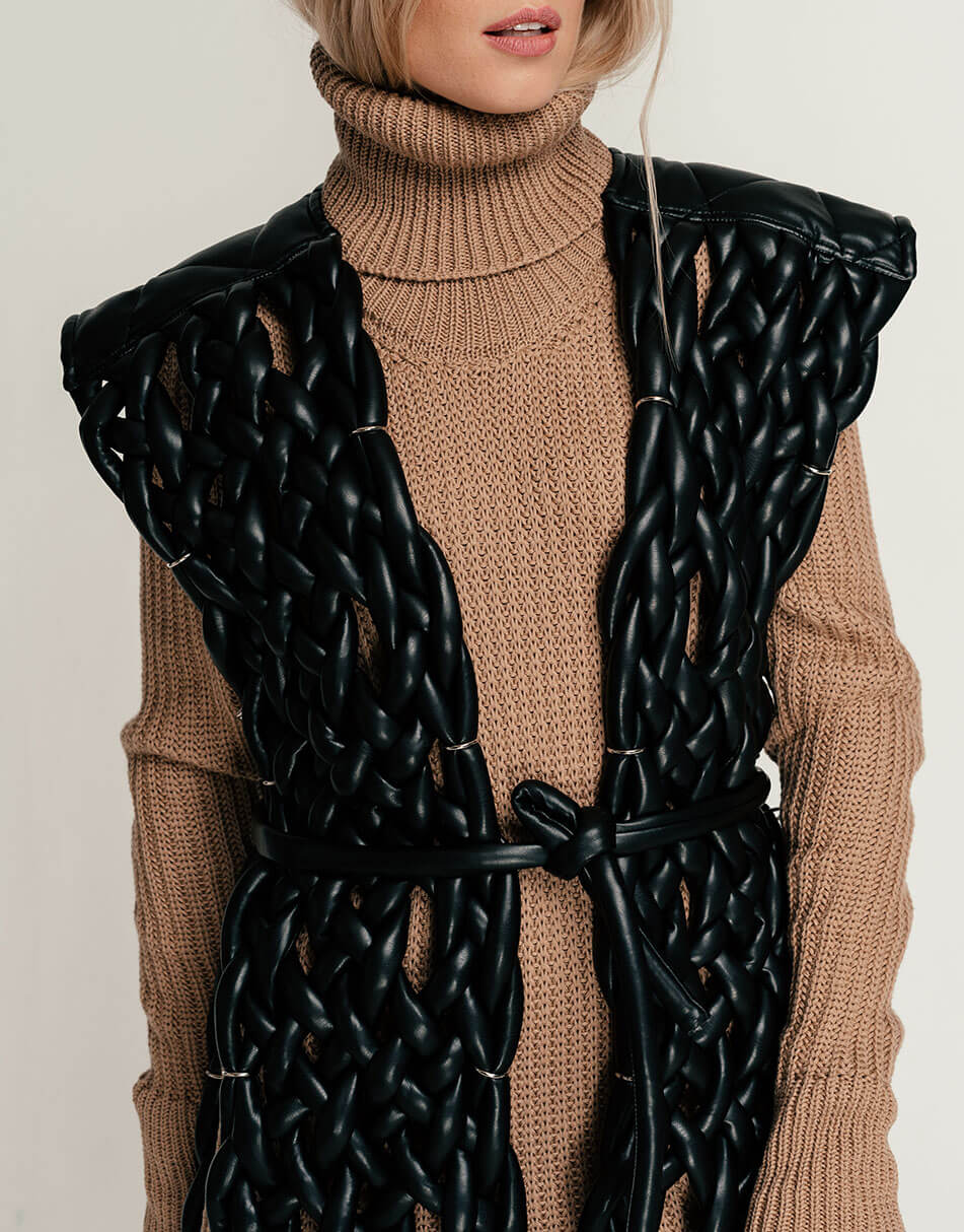 SE21-Vst-Faga-B (4) Жилет в'язаний з еко-шкіри 7/11 SEVEN ELEVEN (SE_SE21-Vst-Faga-B) - фото 8