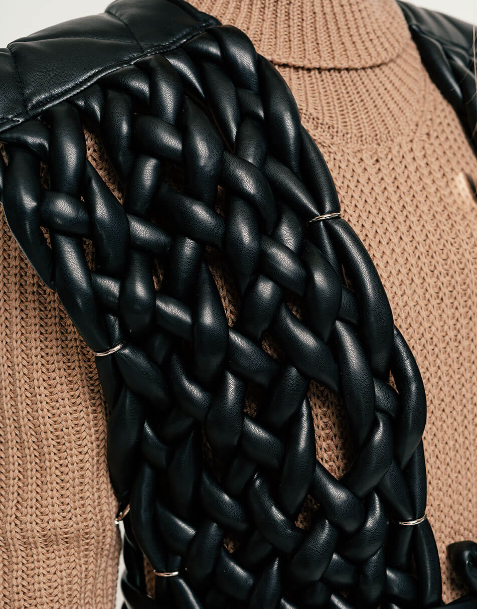 SE21-Vst-Faga-B (8) Жилет в'язаний з еко-шкіри 7/11 SEVEN ELEVEN (SE_SE21-Vst-Faga-B) - фото 9