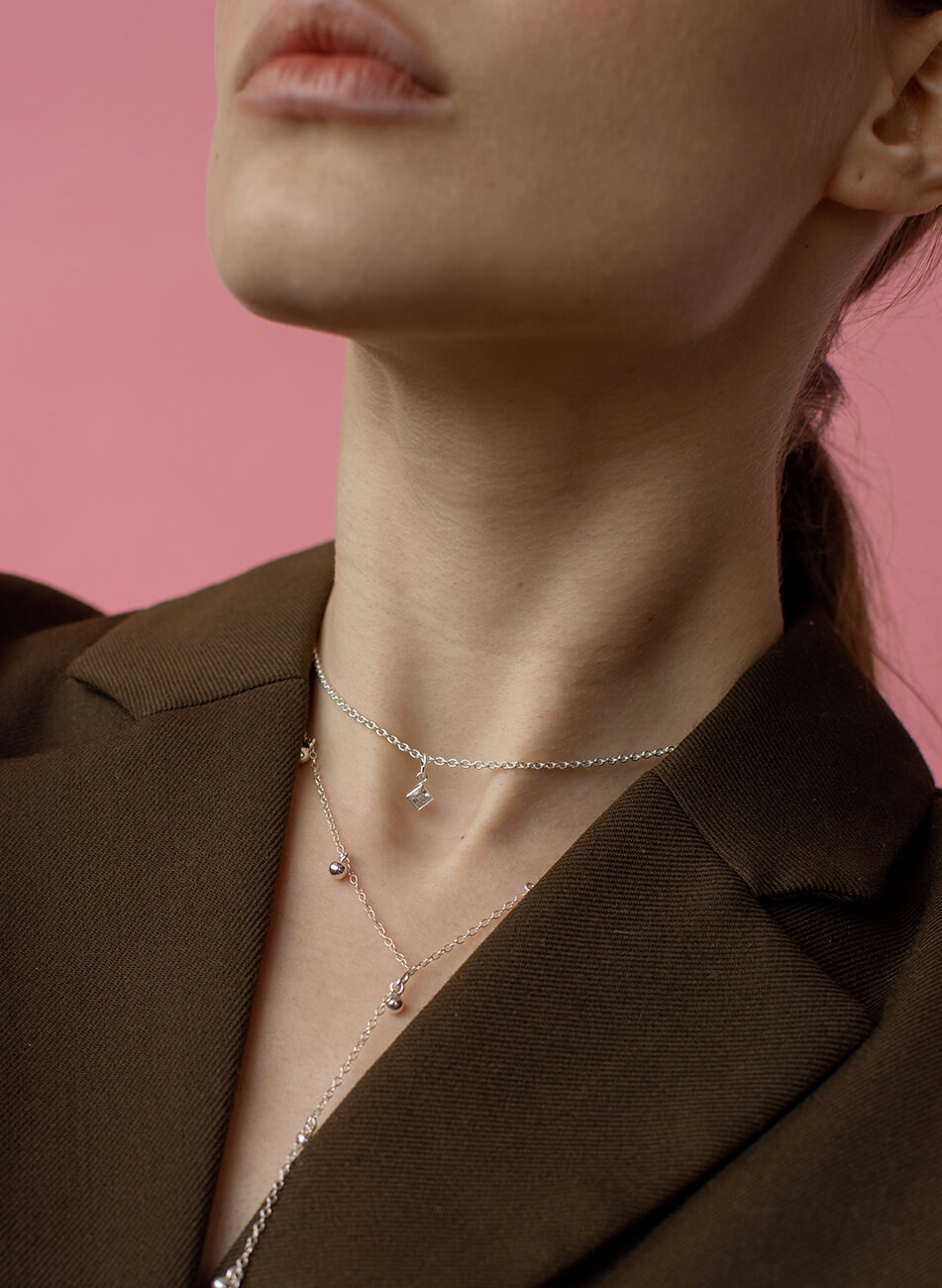 SSN_0022 (3) Кольє краватка з дропсами SOLAR SILVER (SLSR_SSN_022) - фото 3