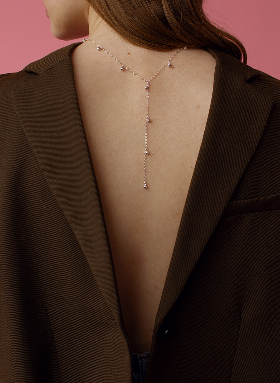 SSN_0022 (4) Кольє краватка з дропсами SOLAR SILVER (SLSR_SSN_022) - фото 2