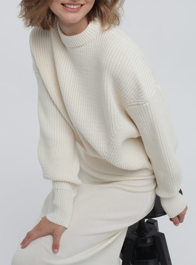 Вовняний джемпер зі знімним коміром MISS SECRET (MISS_PU-022-white)