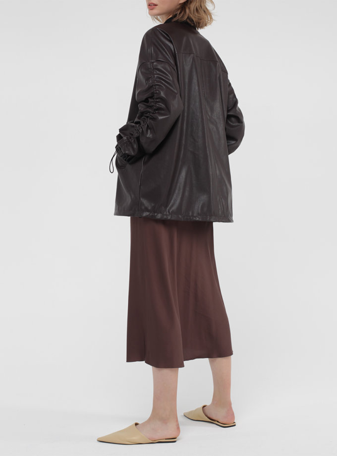 Куртка-бомбер з екошкіри MISS SECRET (MISS_JA-009-brown)