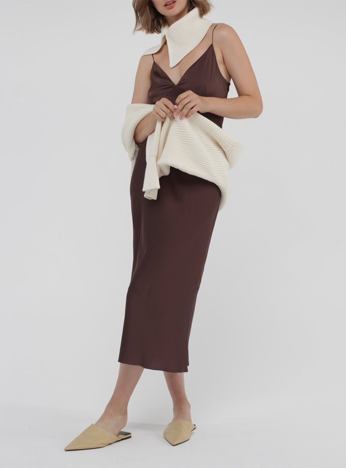 Шарф-комір з мериносової вовни MISS SECRET (MISS_PU-022-white-scarf)