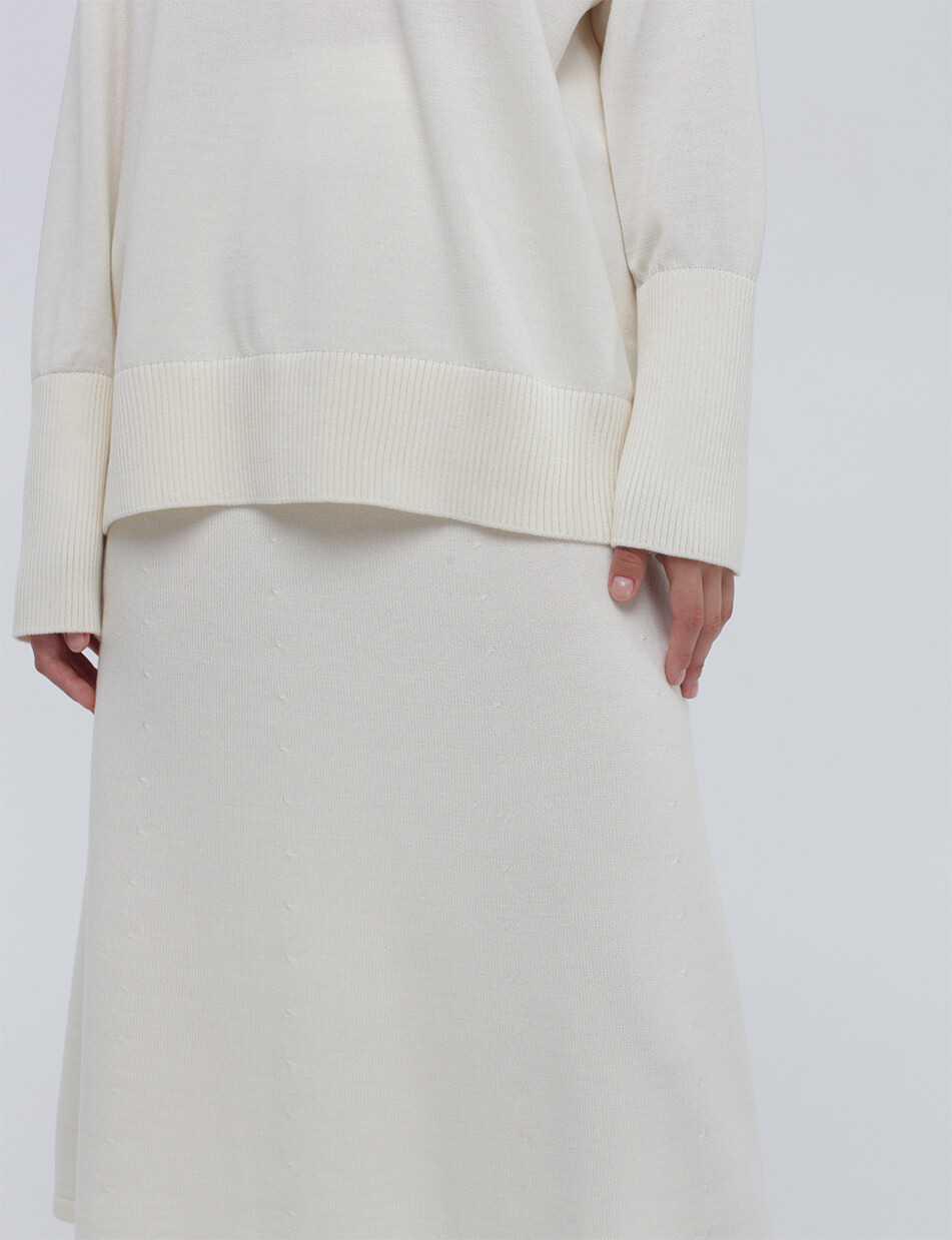 31 Вовняний джемпер з відкритим плечем MISS SECRET (MISS_PU-023-white) - фото 6