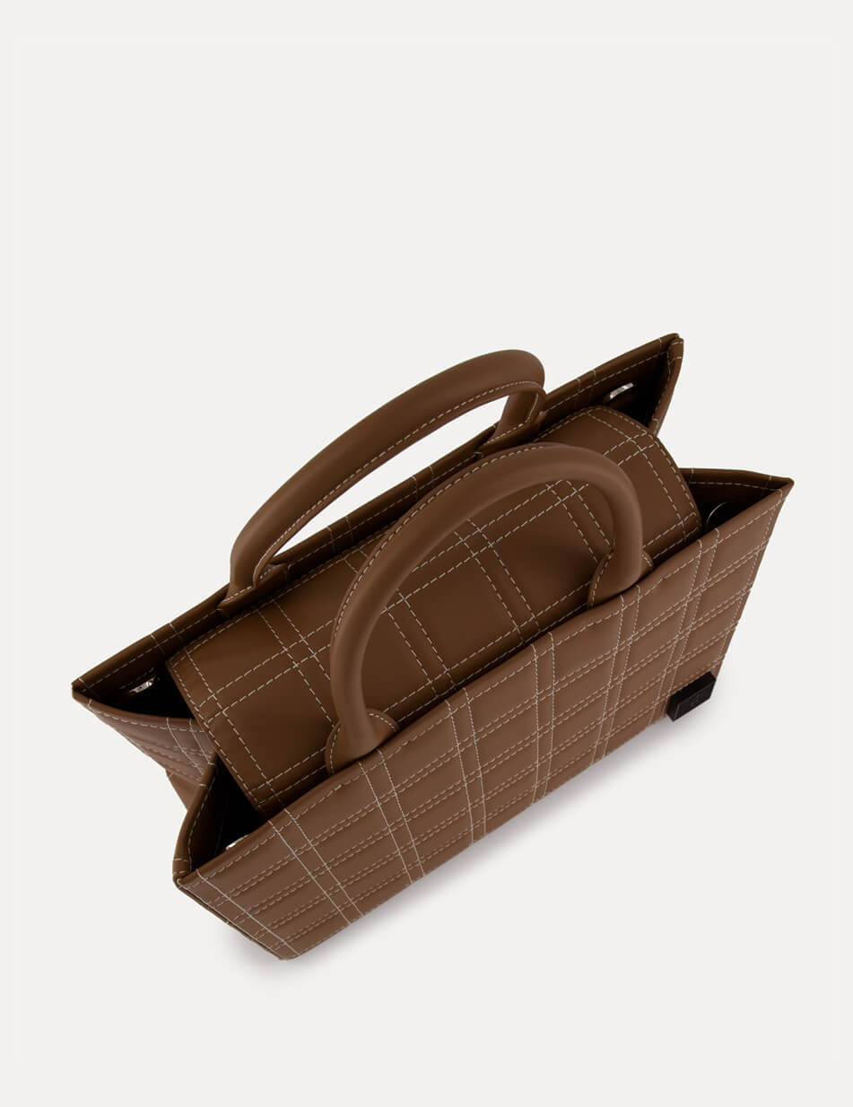 45 Шкіряна сумка 5x7 Bag in chocolate LONA PRIST (LPR_5-7-B) - фото 3