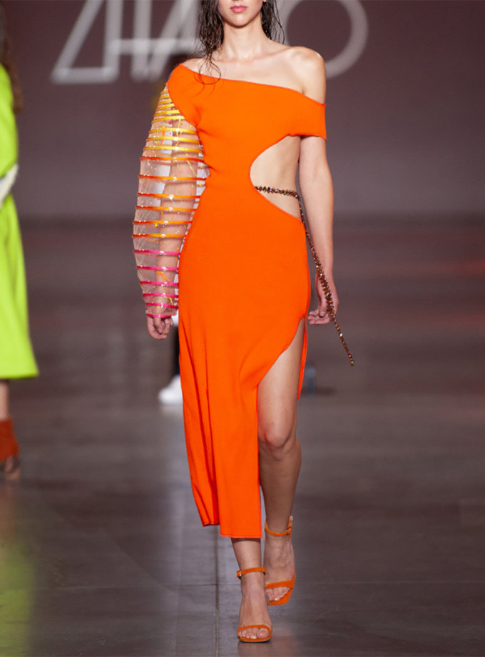 Бавовняна сукня з об'ємним рукавом ZHARKO (ZHRK_zkss220001o)