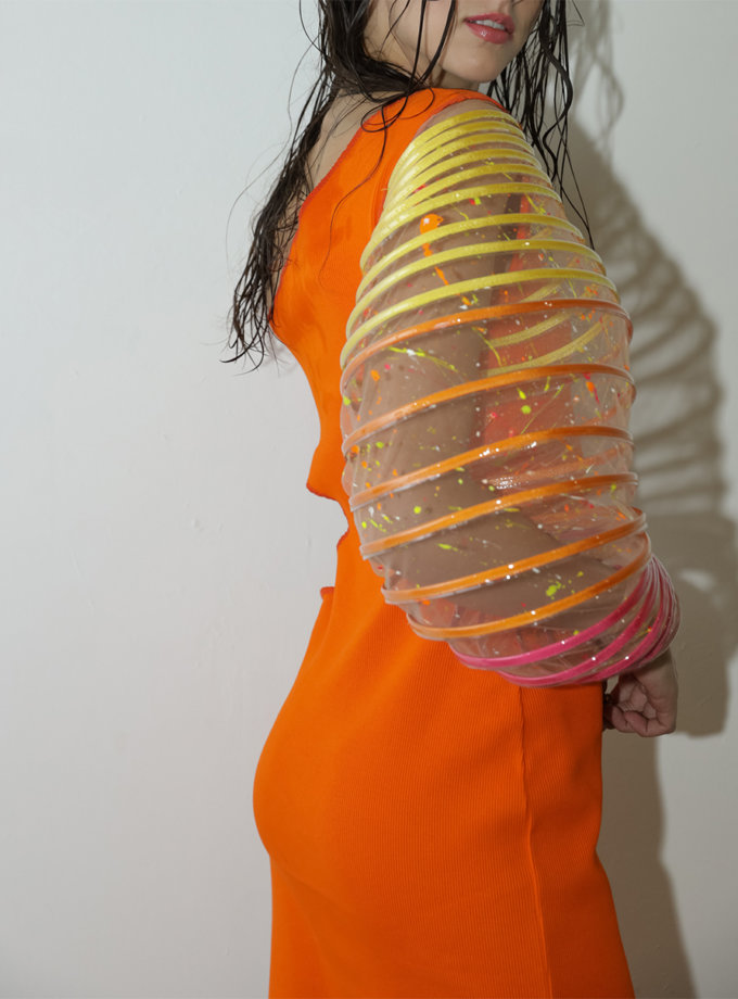 Бавовняна сукня з об'ємним рукавом ZHARKO (ZHRK_zkss220001o)