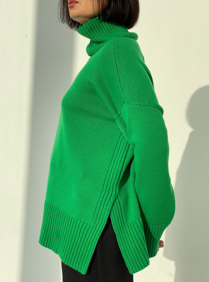 Светр з мериносової вовни FIORE BIANCO (FRBC_FBmer_green)