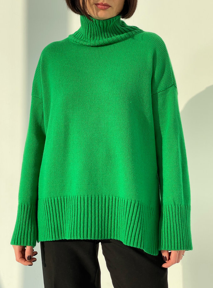 Светр з мериносової вовни FIORE BIANCO (FRBC_FBmer_green)