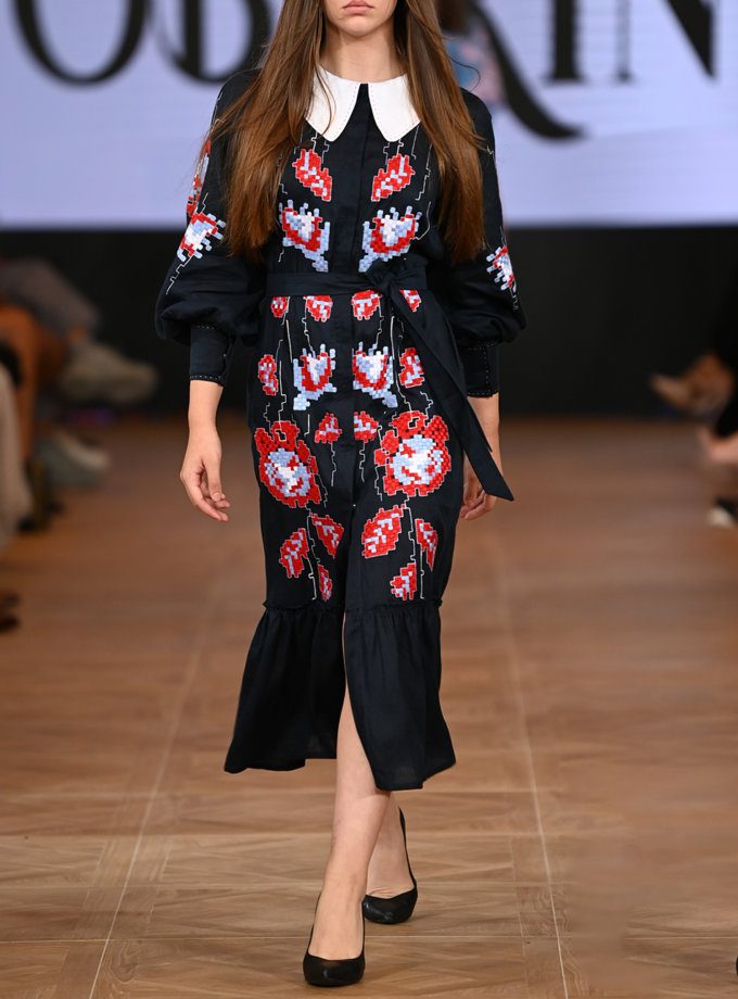 Льняна сукня міді Адель FOBERINI (FOBERI_FW21001)